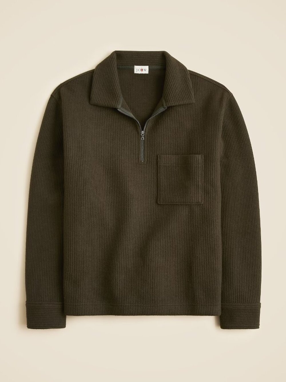 NWT J.Crew Boiled Rib Quarter-Zip Pullover